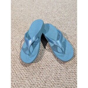 Aetrex Fiji Orthotic Flip Flops Sandals Womens 8 Aqua Blue Comfort Summer Beach